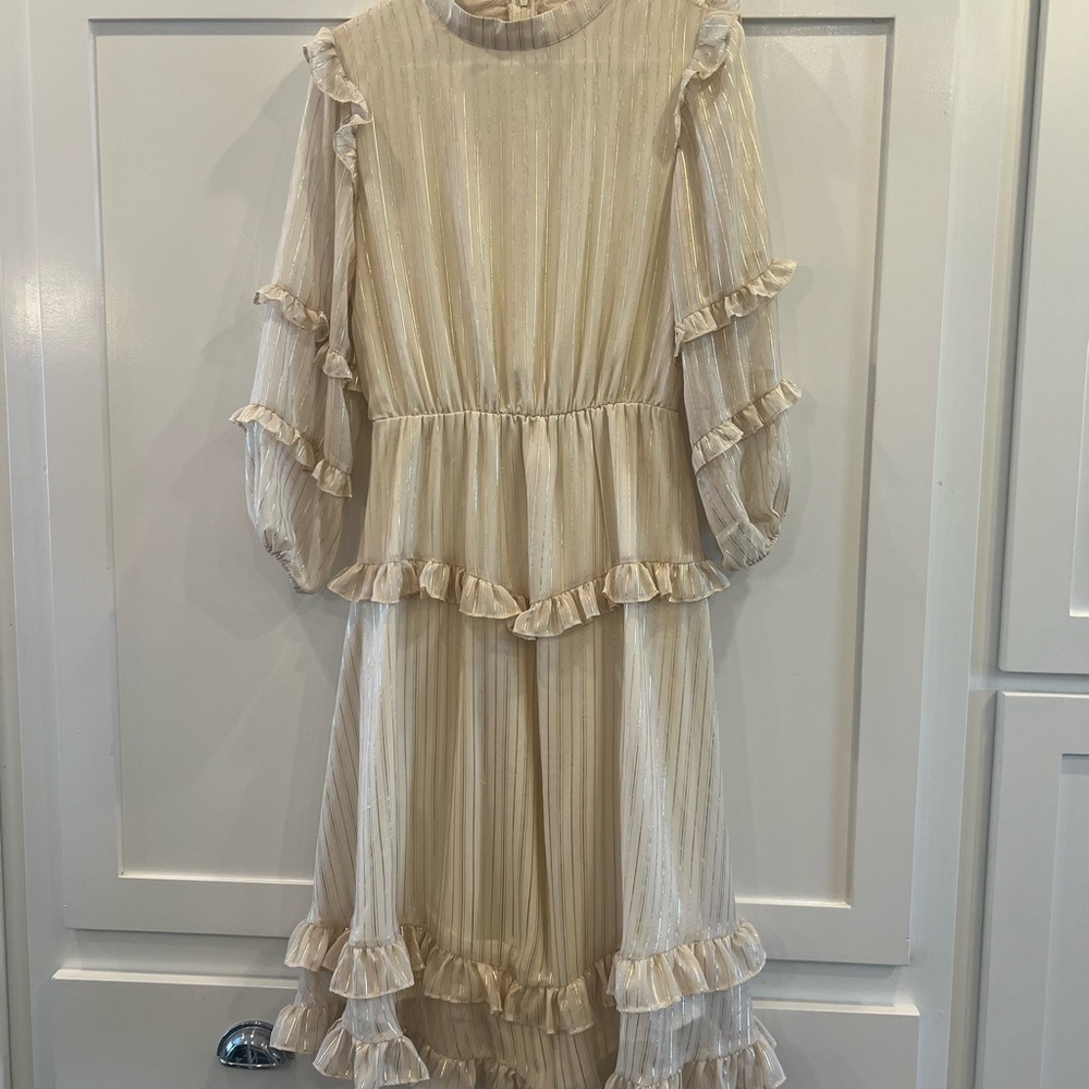 Teen size S Small Dress for Special Occasion Ruffle Details. Made by Joyfolie.